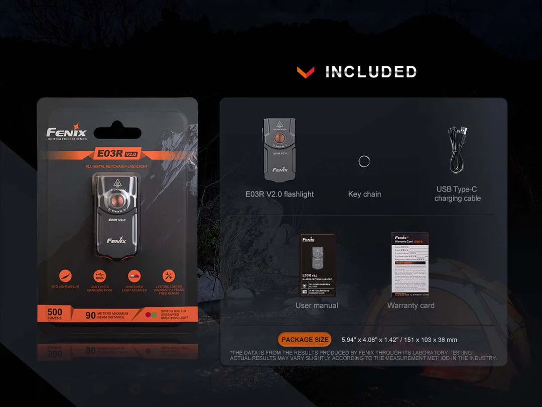 fenix e03r v2.0 keychain flashlight rechargeable Fenix E03R V2.0 Keychain Flashlight – Prep123.com